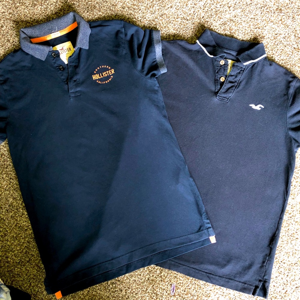 2 Hollister collared shirts.